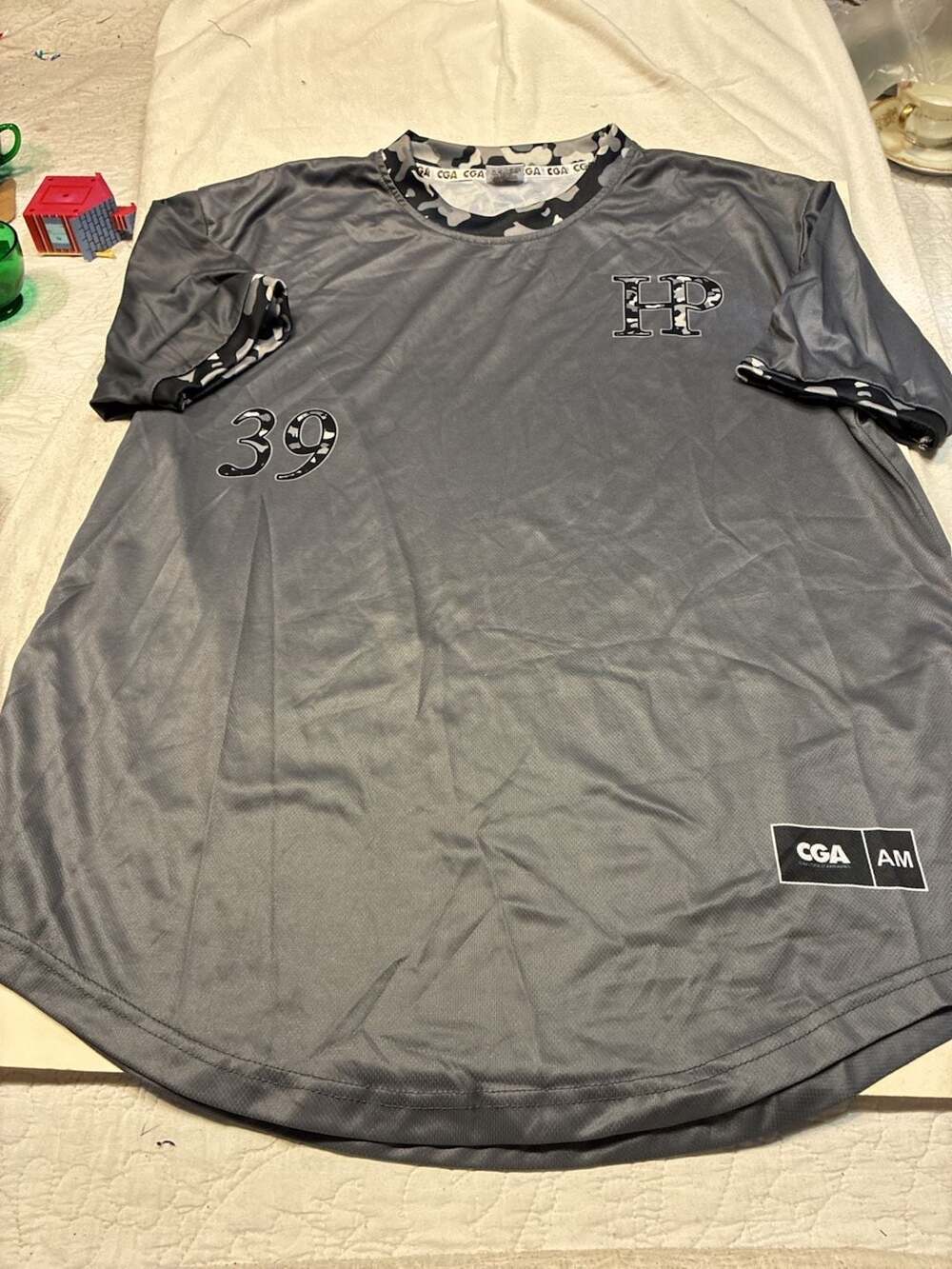 Cali Gold Apparel (CGA) Camo Accented Grey Mesh Jersey